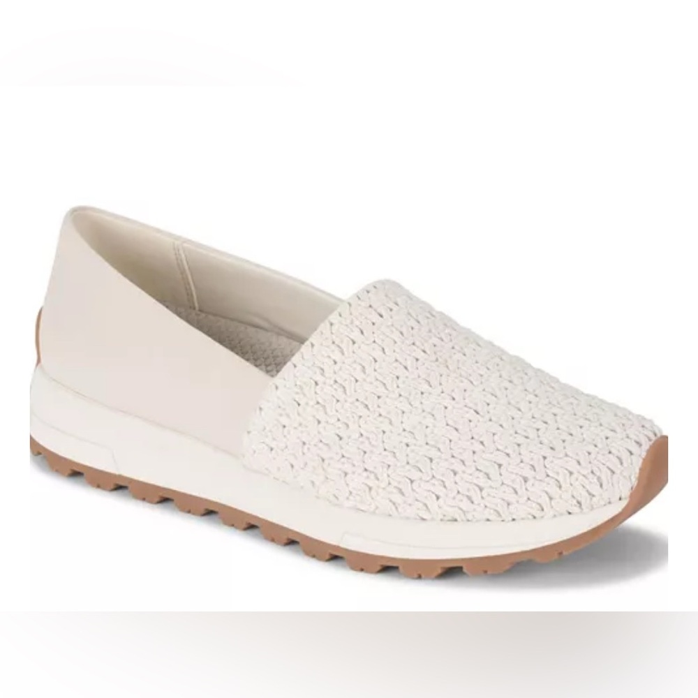 BareTraps Cream Woven Slip-On Flats